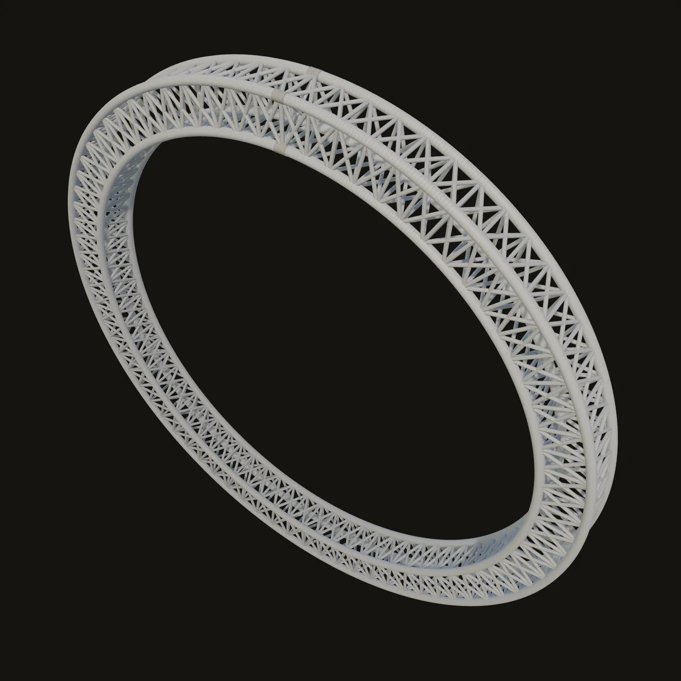 A full ring of square truss in white